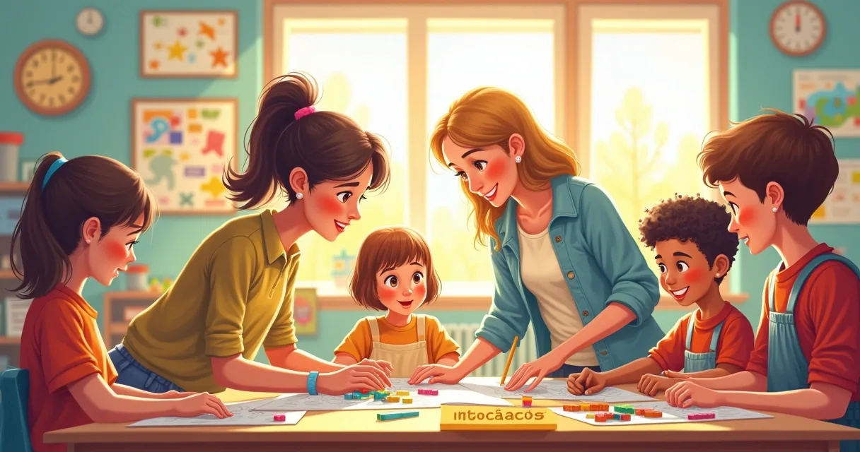 Classroom scene showcasing diverse students engaged in inclusive education activities.